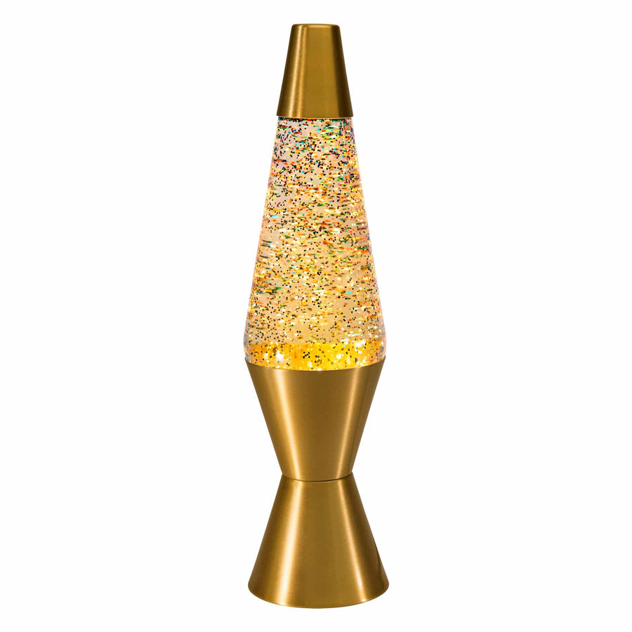 14.5″ LAVA LAMP RAINBOW GLITTER – CLEAR/GOLD E0